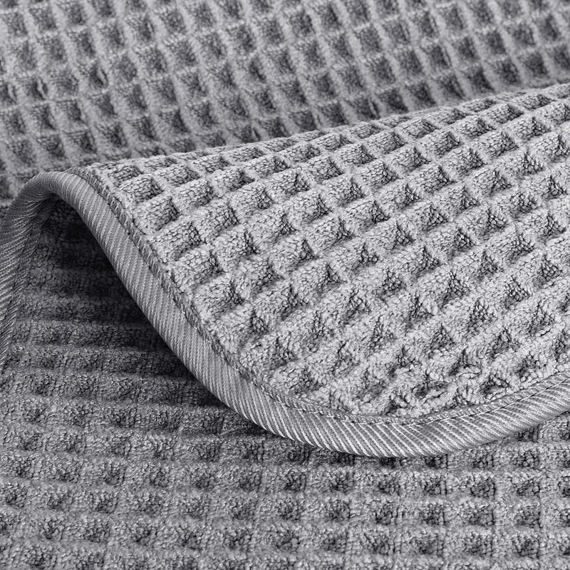 Polyte 430 GSM Microfiber Lint Free Washcloth Face Towel, 13 x 13 in, 4 Pack (Waffle Weave) - Image 4